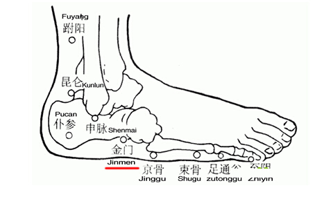 金門穴→治頭痛、癲癇