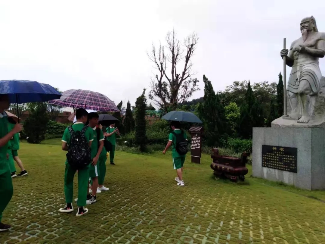 同學(xué)們在國醫(yī)園和百草園參觀、學(xué)習(xí)